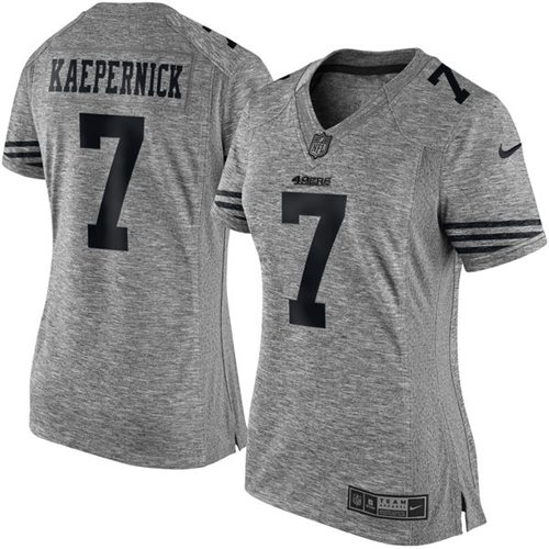 Nike 49ers #7 Colin Kaepernick Gray Women's Stitched NFL Limited Gridiron Gray Jersey Nike 49ers #7 Colin Kaepernick Gray Women's Stitched NFL Limited Gridiron Gray Jersey