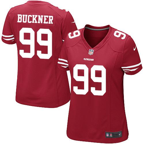 Nike 49ers #99 DeForest Buckner Red Team Color Women's Stitched NFL Elite Jersey Nike 49ers #99 DeForest Buckner Red Team Color Women's Stitched NFL Elite Jersey