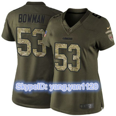 Nike 49ers #53 NaVorro Bowman Green Women's Stitched NFL Limited Salute to Service Jersey Nike 49ers #53 NaVorro Bowman Green Women's Stitched NFL Limited Salute to Service Jersey