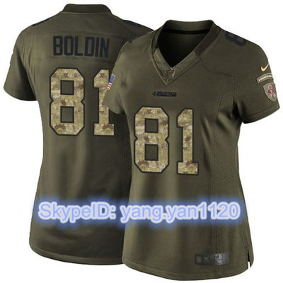 Nike 49ers #81 Anquan Boldin Green Women's Stitched NFL Limited Salute to Service Jersey