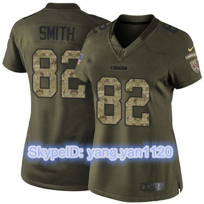 Nike 49ers #82 Torrey Smith Green Women's Stitched NFL Limited Salute to Service Jersey