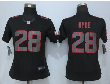Women Nike 49ers #28 Carlos Hyde Impact Limited Black Jersey Women Nike 49ers #28 Carlos Hyde Impact Limited Black Jersey