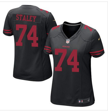 Women NEW San Francisco 49ers #74 Joe Staley Black Alternate Stitched NFL Elite Jersey Women NEW San Francisco 49ers #74 Joe Staley Black Alternate Stitched NFL Elite Jersey