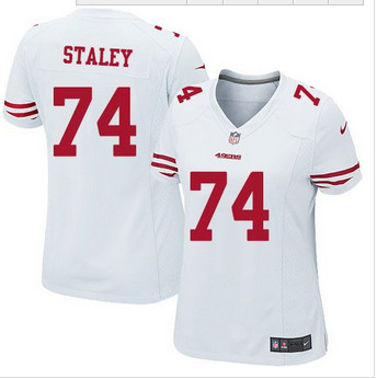 Women NEW San Francisco 49ers #74 Joe Staley White Stitched NFL Elite Jersey Women NEW San Francisco 49ers #74 Joe Staley White Stitched NFL Elite Jersey
