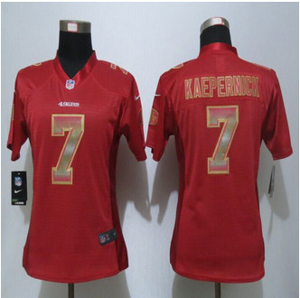 Women New New San Francisco 49ers #7 Colin Kaepernick Red Strobe Elite Jersey Women New New San Francisco 49ers #7 Colin Kaepernick Red Strobe Elite Jersey