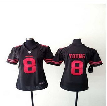 Women New San Francisco 49ers #8 Steve Young Black Alternate Stitched NFL Elite Jersey Women New San Francisco 49ers #8 Steve Young Black Alternate Stitched NFL Elite Jersey
