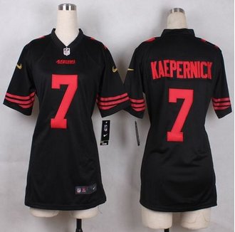 Women New 49ers #7 Colin Kaepernick Black Alternate Stitched NFL Elite Jersey Women New 49ers #7 Colin Kaepernick Black Alternate Stitched NFL Elite Jersey