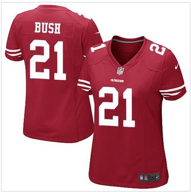 Women NEW 49ers #21 Reggie Bush Red Team Color Stitched NFL Elite Jersey Women NEW 49ers #21 Reggie Bush Red Team Color Stitched NFL Elite Jersey