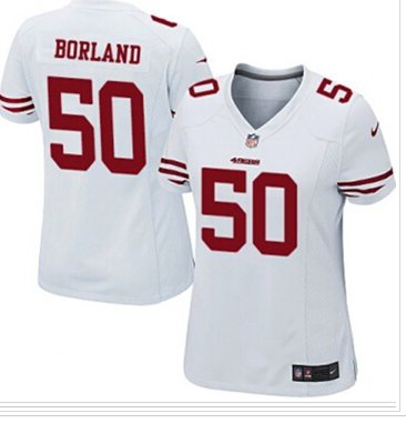 Women's NEW 49ers #50 Chris Borland White NFL Limited Jersey