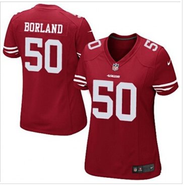 Women's NEW 49ers #50 Chris Borland Red NFL Elite Jersey