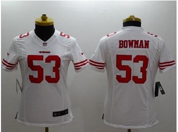 Women's NEW 49ers #53 NaVorro Bowman White NFL Limited Jersey