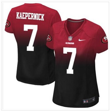 Women NEW San Francisco 49ers #7 Colin Kaepernick Red-Black NFL Elite Jersey