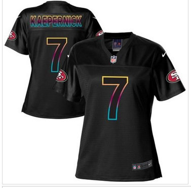 Women's NFL New 49ers #7 Colin Kaepernick Black Fashion Game Jersey