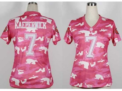 NEW women nfl jerseys san francisco 49ers #7 colin kaepernick pink(fashion camo)