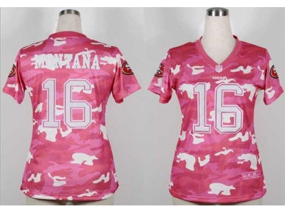 NEW women nfl jerseys san francisco 49ers #16 joe montana pink(fashion camo)