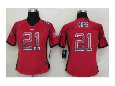NEW women nfl jerseys san francisco 49ers #21 frank gore red(Elite drift fashion)