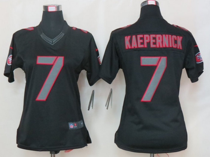 Women NEW San Francisco 49ers 7 Colin Kaepernick Black Jerseys(Impact Limited) Women NEW San Francisco 49ers 7 Colin Kaepernick Black Jerseys(Impact Limited)