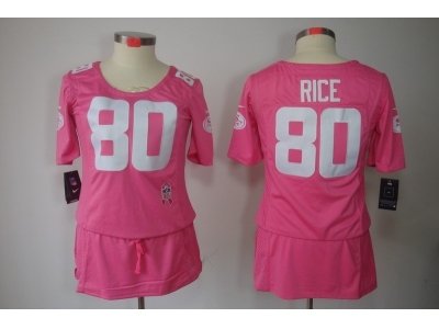 Womens NEW San Francisco 49ers 80 Rice Elite breast Cancer Awareness Pink Jerseys Womens NEW San Francisco 49ers 80 Rice Elite breast Cancer Awareness Pink Jerseys