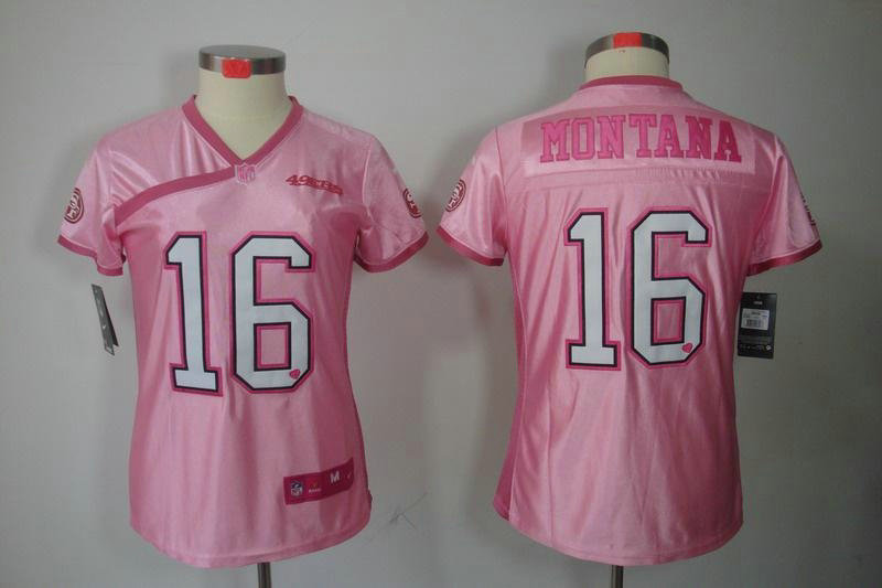 Women NEW NFL San Francisco 49ers 16 joe Montana Pink Jerseys Women NEW NFL San Francisco 49ers 16 joe Montana Pink Jerseys