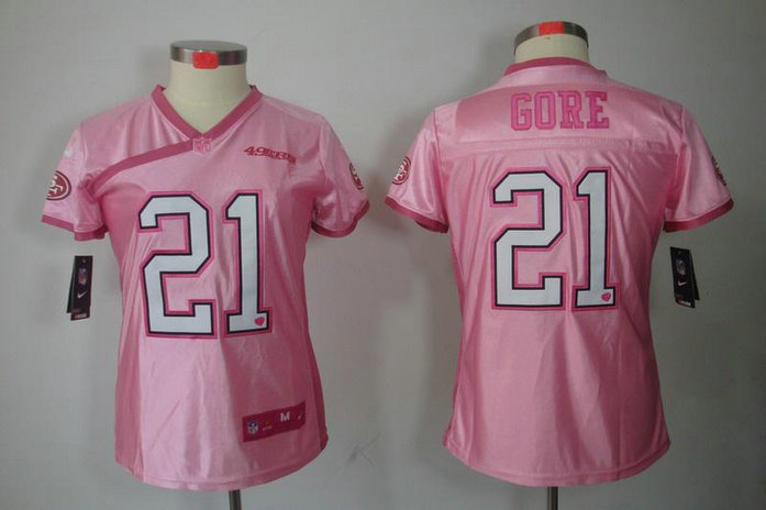 Women NEW NFL San Francisco 49ers #21 Frank Gore Pink Jerseys