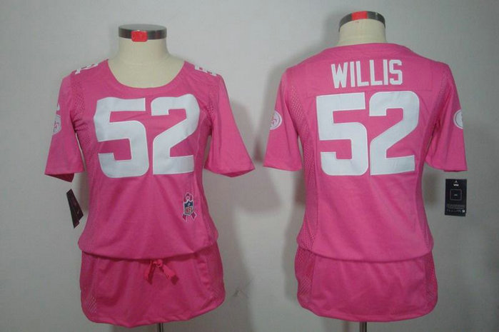 Womens NEW San Francisco 49ers 52 Willis Elite breast Cancer Awareness Pink Jerseys Womens NEW San Francisco 49ers 52 Willis Elite breast Cancer Awareness Pink Jerseys