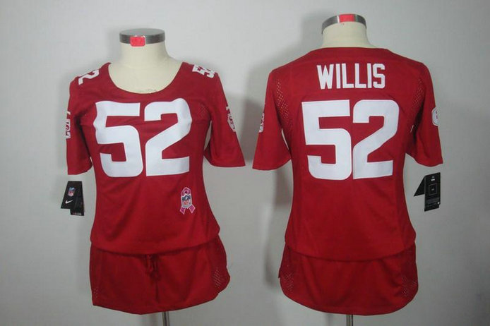 Womens NEW San Francisco 49ers 52 Willis Elite breast Cancer Awareness Red Jerseys Womens NEW San Francisco 49ers 52 Willis Elite breast Cancer Awareness Red Jerseys