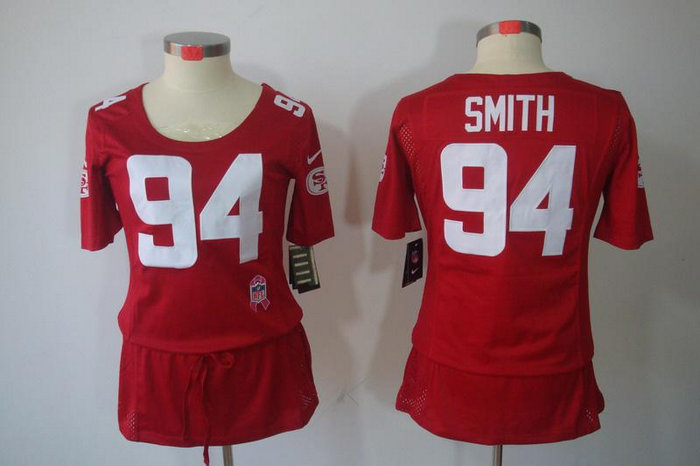 Womens NEW San Francisco 49ers 94 Justin Smith breast Cancer Awareness Red Jerseys Womens NEW San Francisco 49ers 94 Justin Smith breast Cancer Awareness Red Jerseys