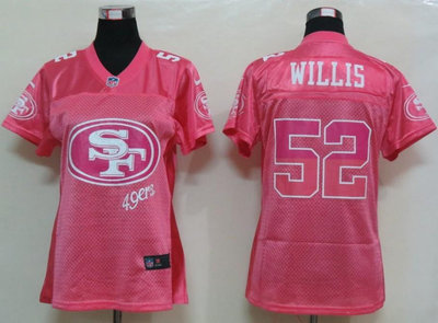 NEW Womens San Francisco 49ers 52 Willis Pink Jerseys NEW Womens San Francisco 49ers 52 Willis Pink Jerseys