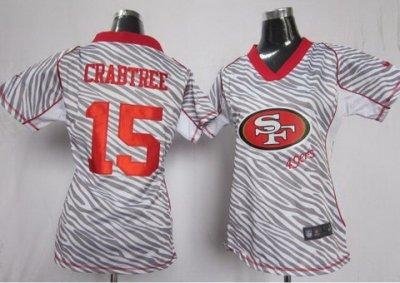 Women NEW San Francisco 49ers #15 Michael Crabtree FEM FAN Zebra Jerseys Women NEW San Francisco 49ers #15 Michael Crabtree FEM FAN Zebra Jerseys