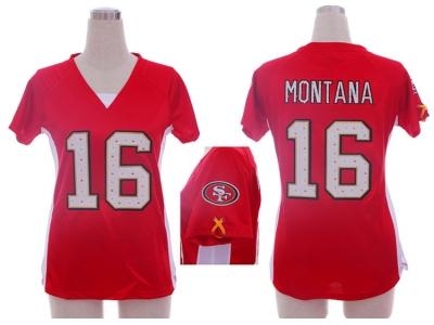 NEW Women San Francisco 49ers #16 joe Montana jerseys(draft him ii top) NEW Women San Francisco 49ers #16 joe Montana jerseys(draft him ii top)