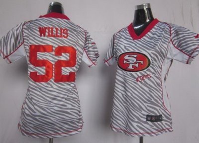 Women NEW San Francisco 49ers 52 Patrick Willis FEM FAN Zebra NFL Jerseys Women NEW San Francisco 49ers 52 Patrick Willis FEM FAN Zebra NFL Jerseys