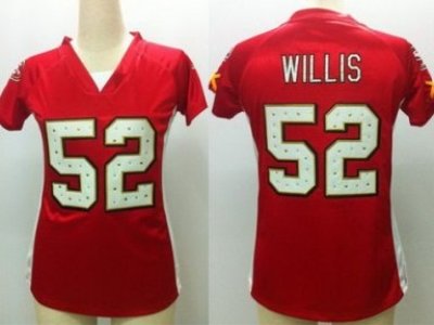 Women NEW San Francisco 49ers 52 Patrick Willis Red Womens Draft Him II Top Jerseys