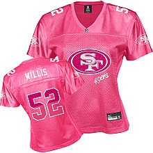Reebok San Francisco 49ers 52# Patrick Willis Women's Pink Fem Fan Jersey
