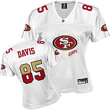 Reebok San Francisco 49ers 85# Vernon Davis Women's White Fem Fan Jersey