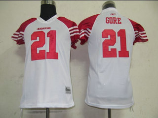 San Francisco 49ers 21 Gore White Women Field Flirt Fashion Jersey