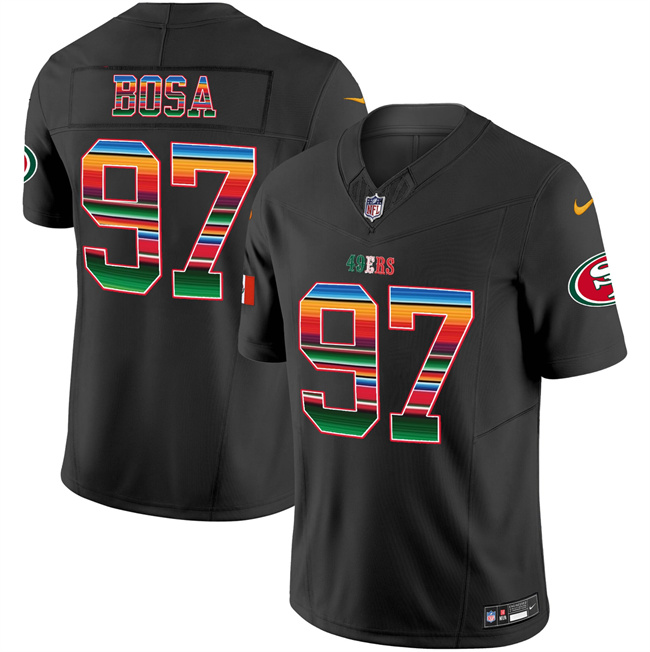 Women's San Francisco 49ers #97 Nick Bosa Black Mexico 2026 F.U.S.E. Vapor Untouchable Limited Stitched Football Jersey(Run Small)