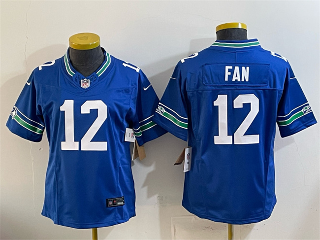 Women's Seattle Seahawks #12 Fan Royal 2024 F.U.S.E Throwback Vapor Limited Stitched Football Jersey(Run Small) Women's Seattle Seahawks #12 Fan Royal 2024 F.U.S.E Throwback Vapor Limited Stitched Football Jersey(Run Small)