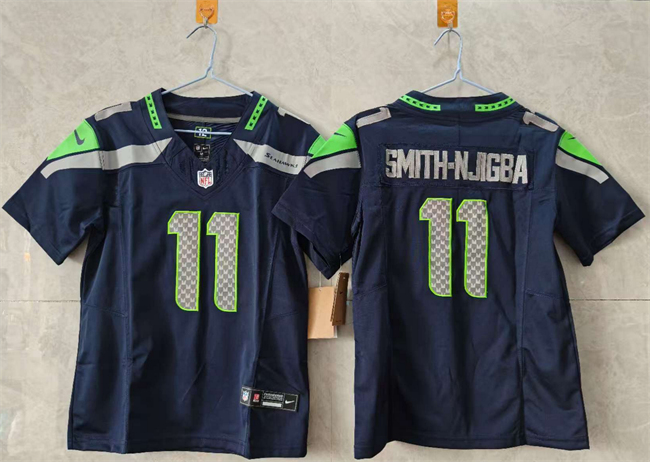 Women's Seattle Seahawks #11 Jaxon Smith-Njigba Navy 2025 Vapor Limited Stitched Football Jersey(Run Small) Women's Seattle Seahawks #11 Jaxon Smith-Njigba Navy 2025 Vapor Limited Stitched Football Jersey(Run Small)