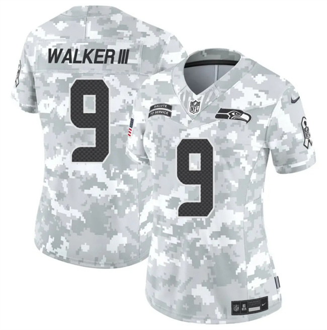 Women's Seattle Seahawks #9 Kenneth Walker III 2024 F.U.S.E Arctic Camo Salute To Service Limited Stitched Football Jersey(Run Small) Women's Seattle Seahawks #9 Kenneth Walker III 2024 F.U.S.E Arctic Camo Salute To Service Limited Stitched Football Jersey(Run Small)