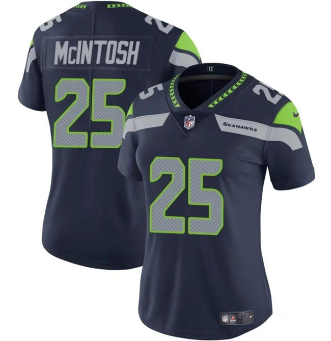 Women's Seattle Seahawks #25 Kenny McIntosh Navy Vapor Limited Stitched Football Jersey(Run Small) Women's Seattle Seahawks #25 Kenny McIntosh Navy Vapor Limited Stitched Football Jersey(Run Small)