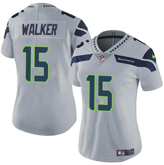 Women's Seattle Seahawks #15 P.J. Walker Grey Vapor Limited Stitched Football Jersey(Run Small) Women's Seattle Seahawks #15 P.J. Walker Grey Vapor Limited Stitched Football Jersey(Run Small)