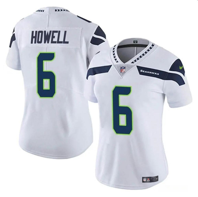 Women's Seattle Seahawks #6 Sam Howell White Vapor Limited Stitched Football Jersey(Run Small) Women's Seattle Seahawks #6 Sam Howell White Vapor Limited Stitched Football Jersey(Run Small)