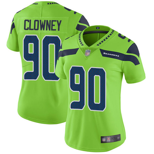 Seahawks #90 Jadeveon Clowney Green Women's Stitched Football Limited Rush Jersey Seahawks #90 Jadeveon Clowney Green Women's Stitched Football Limited Rush Jersey