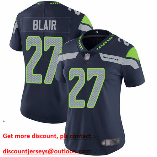 Seahawks #27 Marquise Blair Steel Blue Team Color Women's Stitched Football Vapor Untouchable Limited Jersey Seahawks #27 Marquise Blair Steel Blue Team Color Women's Stitched Football Vapor Untouchable Limited Jersey
