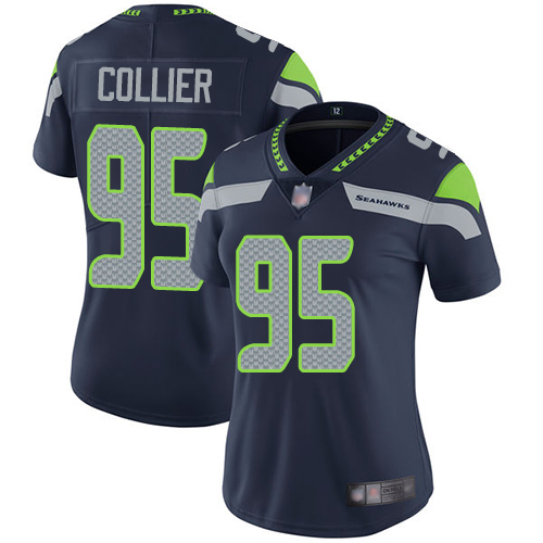 Seahawks #95 L.J. Collier Steel Blue Team Color Women's Stitched Football Vapor Untouchable Limited Jersey Seahawks #95 L.J. Collier Steel Blue Team Color Women's Stitched Football Vapor Untouchable Limited Jersey