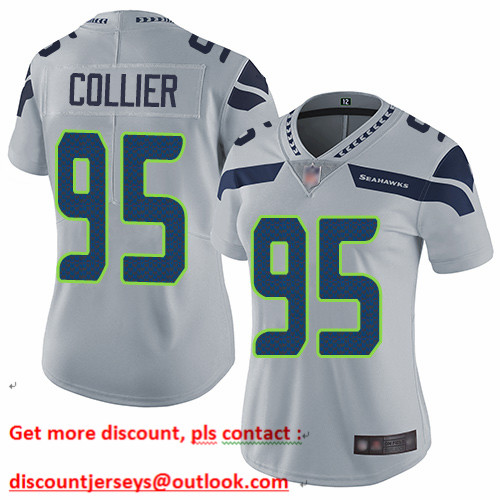 Seahawks #95 L.J. Collier Grey Alternate Women's Stitched Football Vapor Untouchable Limited Jersey Seahawks #95 L.J. Collier Grey Alternate Women's Stitched Football Vapor Untouchable Limited Jersey