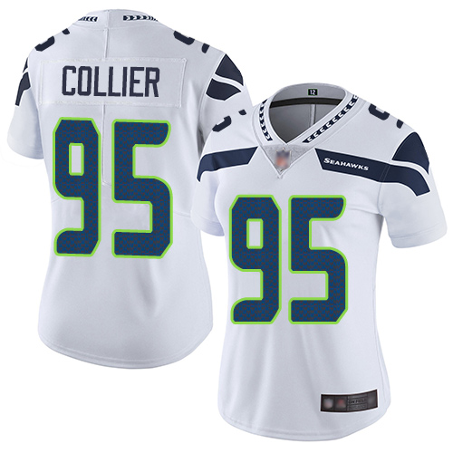 Seahawks #95 L.J. Collier White Women's Stitched Football Vapor Untouchable Limited Jersey Seahawks #95 L.J. Collier White Women's Stitched Football Vapor Untouchable Limited Jersey