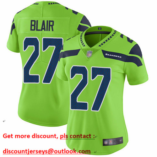 Seahawks #27 Marquise Blair Green Women's Stitched Football Limited Rush Jersey Seahawks #27 Marquise Blair Green Women's Stitched Football Limited Rush Jersey