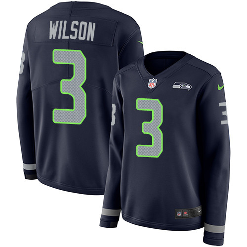 Nike Seahawks #3 Russell Wilson Steel Blue Team Color Women's Nike Seahawks #3 Russell Wilson Steel Blue Team Color Women's