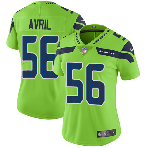Nike Seahawks #56 Cliff Avril Green Women's Stitched NFL Limited Rush Jersey Nike Seahawks #56 Cliff Avril Green Women's Stitched NFL Limited Rush Jersey